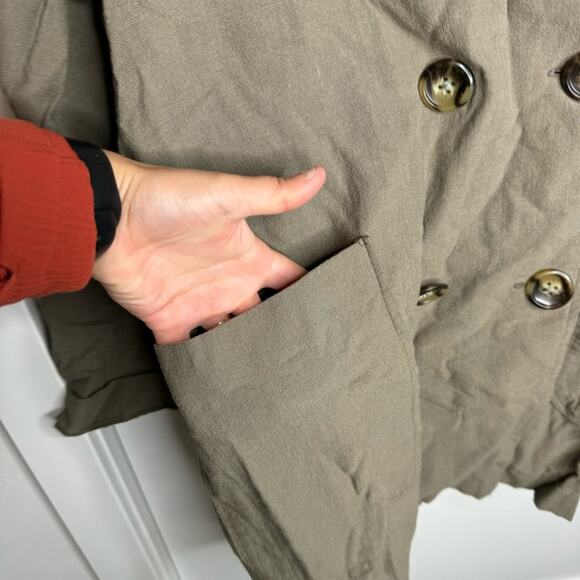 NWT Rhythm Verona Jacket Olive Cotton Linen Blend Size Small - Picture 5 of 8